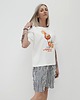 t-shirt damskie Bawełniany t-shirt o swobodnym kroju z modnym printem 3