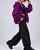bluza z kapturem damska Bluza Hoodie Zip -Plum 2