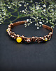 bransoletki wire wrapping Miedziana bransoleta mankietowa z agatami 9