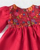 sukienki dla dziewczynki Sukienka Lniana Vintage Czerwona 2