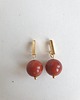 kolczyki z kamieniami Kolczyki patyczki kulki jaspis czerwony 2