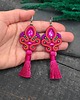 kolczyki soutache Kolczyki sutasz z chwostami fuksjowe długie kolorowe na wiosnę Cosima 1