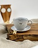 filiżanki Filiżanka ze spodkiem w stylu boho 180 ml - cappuccino z sercem 4