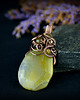 wisiory Wisiorek wire wrapping z żółtymi agatami 3