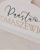 dodatki ślubne Tabliczka z nazwiskiem na stół Pary Młodej Państwo 1
