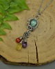 wisiory Kolorowy wisiorek wire wrapping ametyst chalcedon amazonit 4