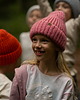 czapki dziecięce SÓWKA - puchata naturalna czapka dla dzieci różowy 2