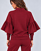 bluza bez kaptura damska Bluza OTULONA zgaszone bordo 2