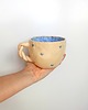 filiżanki Ceramiczna ręcznie robiona filizanka z plecionym uchem, w serduszka 1