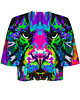 t-shirt damskie DR.CROW T-shirt Krótki CROP Lew Tiger 1