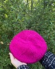 czapki damskie Ręcznie dziergany beret Fuksja 3