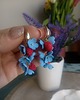 kolczyki z masy plastycznej Kolczyki z truskawkami i niezapominajkami. Handmade 4