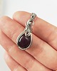 wisiory Naszyjnik Jadeit Bordowy stal chirurgiczna wisiorek handmade wirewrapping 4