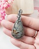 wisiory Naszyjnik Jaspis stal chirurgiczna wisiorek handmade wirewrapping 5
