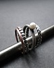 pierścionki srebrne Zestaw Quatro z perłą 3