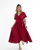 sukienki midi damskie Lniana Sukienka JASMINE RED WINE 3