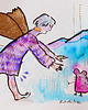 figurki i rzeźby Aniołek z myszką - 24x16 cm unikat 1