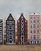 figurki i rzeźby Komplet 4 szt - drewniane domki ręcznie malowane AMSTERDAM 3