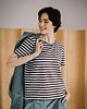t-shirt damskie T-shirt  FLOW - miętowo-czekoladowe paski 2