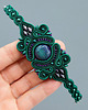 bransoletki soutache Bransoletka zielono fioletowa z sutaszu z agatem 1