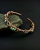 bransoletki wire wrapping Miedziana bransoleta mankietowa z turkusem afrykańskim 4