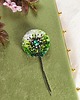 broszki Broszka haftowana Dmuchawiec zielony, Broszka artystyczna 8