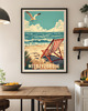 grafiki i ilustracje PLAKAT Międzyzdroje MORZE Bałtyckie, Bałtyk ilustracja retro 1