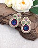 kolczyki soutache Gracia sztyfty sutasz małe beżowe multikolor kolczyki z kryształkami 2