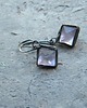 kolczyki wire wrapping Surowe fioletowe  fluoryty     - kolczyki 1