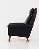 fotele Fotel skórzany czarny, duński design, lata 70, produkcja: Dania 1