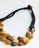 korale Naszyjnik bursztynowy OLIWKA MATOWA nieregularna 4