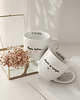 kubki Zestaw 2 białych kubków porcelanowych 300 ml - motyw złotego serca z napisem 1