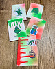 kartki scrapbooking GRINCHowe, kolażowe kartki świąteczne - zestaw 5 szt 3