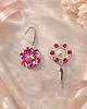 kolczyki szklane Różowe Wiszące Kolczyki "Crystal Fuchsia Maxima" z Kryształów Preciosa 2