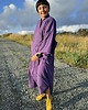 komplety damskie Żakardowy komplet Purple - kimono i kuloty 2