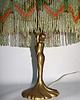 lampy stołowe Lampa stołowa Art Deco, lata 50.  Mosiądz i szkło  Vintage  2x E27 5