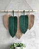 makramy Makrama Liście Butelkowa Zieleń Beż Ozdoba Boho Natura 60 cm 1