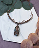 kolie Miedziany naszyjnik wire wrapping z agatem mszystym #494 1