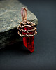 wisiory Wisiorek wire wrapping z malinowym kwarcem 3