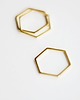 pierścionki złote 16k Gold Plated Hexagon Shape Ring 2