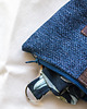 pokrowce i etui - na klucze Granatowe etui na klucze patchwork 2
