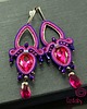 kolczyki soutache Fiolet i intensywny róż -  kolczyki sutasz 2
