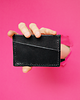 portfele damskie Czarny skórzany cardholder wizytownik 2