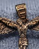 biżuteria męska "Icarus-Christus" - mały wisiorek na krawatce z brązu 3