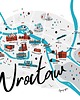 kartki okolicznościowe - wydruki Wrocław Mapa pocztówka A6 2 szt. 1