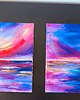 obrazy Abstrakcja Morze i Niebo Komplet 2 Obrazów Zachód Słońca 35x50 4