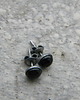kolczyki wire wrapping 7mm oczarny onyks   - sztyfty 2