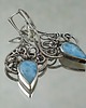 kolczyki wire wrapping Elizabeth  - srebrne kolczyki z larimarem 6