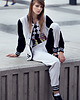 bluza bez kaptura damska Bluza bomber czarno - biała KOKILOK 526 1