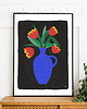 grafiki i ilustracje Red tulips  flowers art giclee print 2